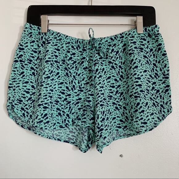 Xhilaration Other - Teal and Blue Xhilaration Fish Print 100% Rayon Sleep Shorts M